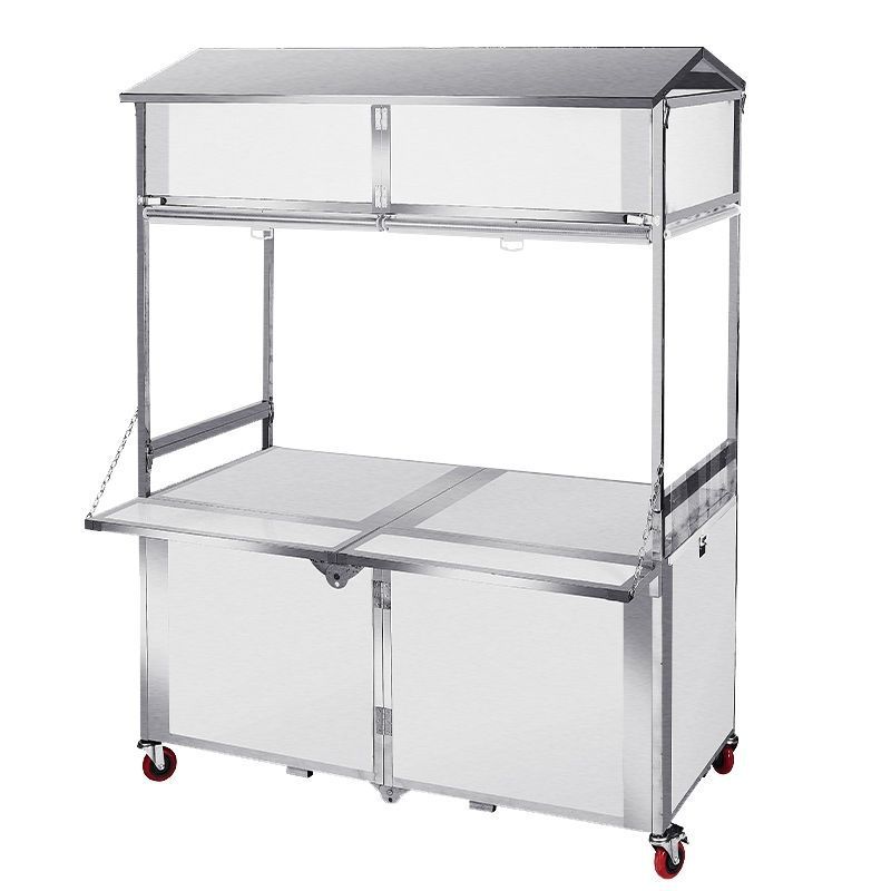 Snacks Food Ready To Eat - Night market stall cart foldable, stainless