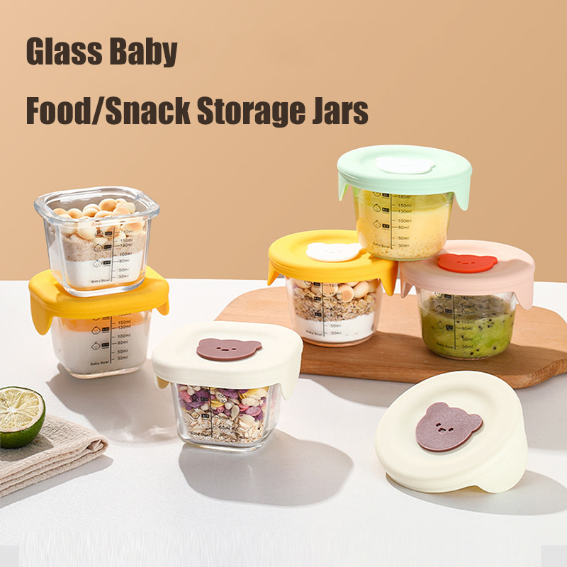 Food Snacks For Toddlers - 180ml Glass Baby Food Storage Jars