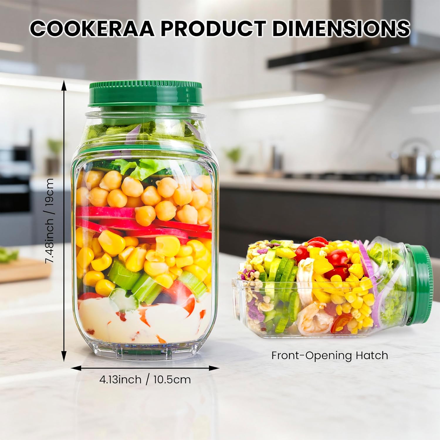 2-Pack 34oz Salad Jar Containe - Food Snacks That Are Green review and price