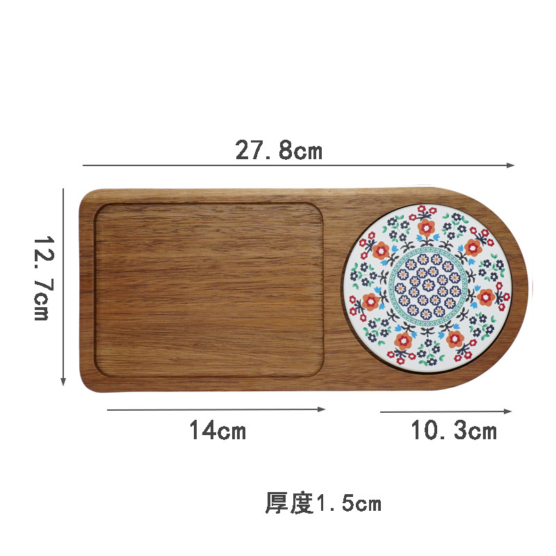 Acacia Wood Tea Tray Food Oval - Food Snacks In Japan review and price
