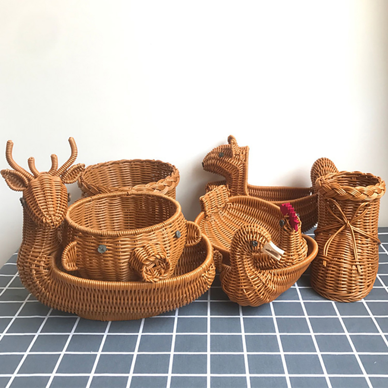 Rattan Woven Fruit Basket Cute - Food Snacks Basket review and price