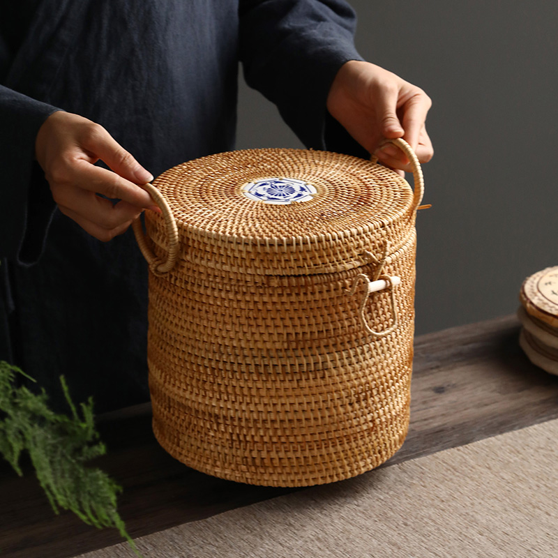 Handwoven Rattan Tea Storage B - Food Snacks That Are Green review and price
