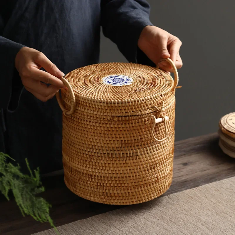 Handwoven Rattan Tea Storage B - Food Snacks That Are Green review and price