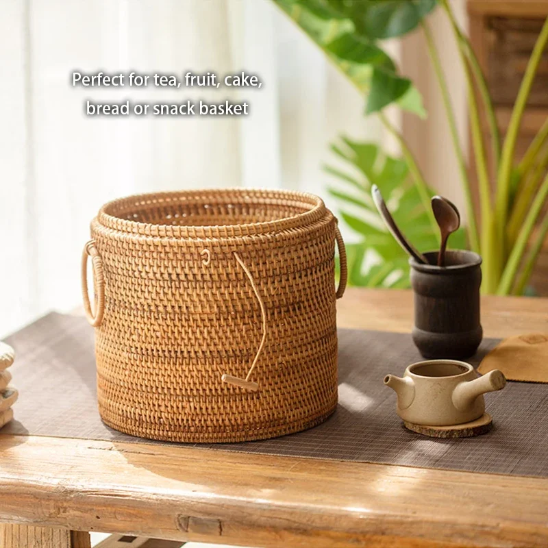 Handwoven Rattan Tea Storage B - Food Snacks That Are Green review and price