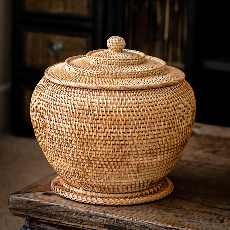 Handwoven Rattan Tea Storage B - Food Snacks That Are Green review and price
