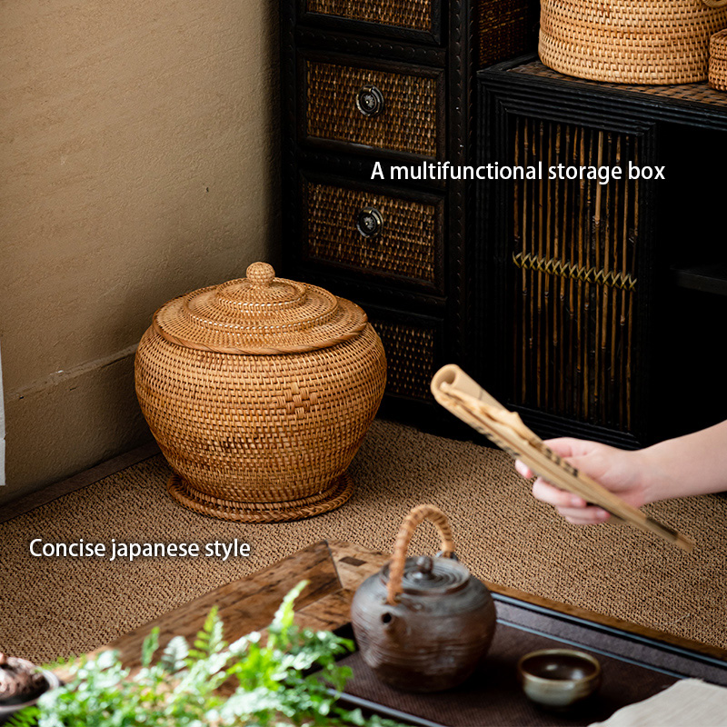 Handwoven Rattan Tea Storage B - Food Snacks That Are Green review and price